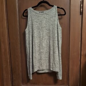 Soft Heather Grey Cold Shoulder Top